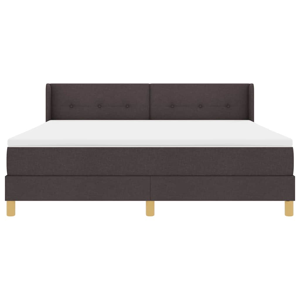 Boxspring bed Donkerbruin en Wit 180 x 200 cm Polyester