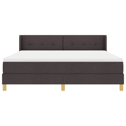 Boxspring bed Donkerbruin en Wit 180 x 200 cm Polyester