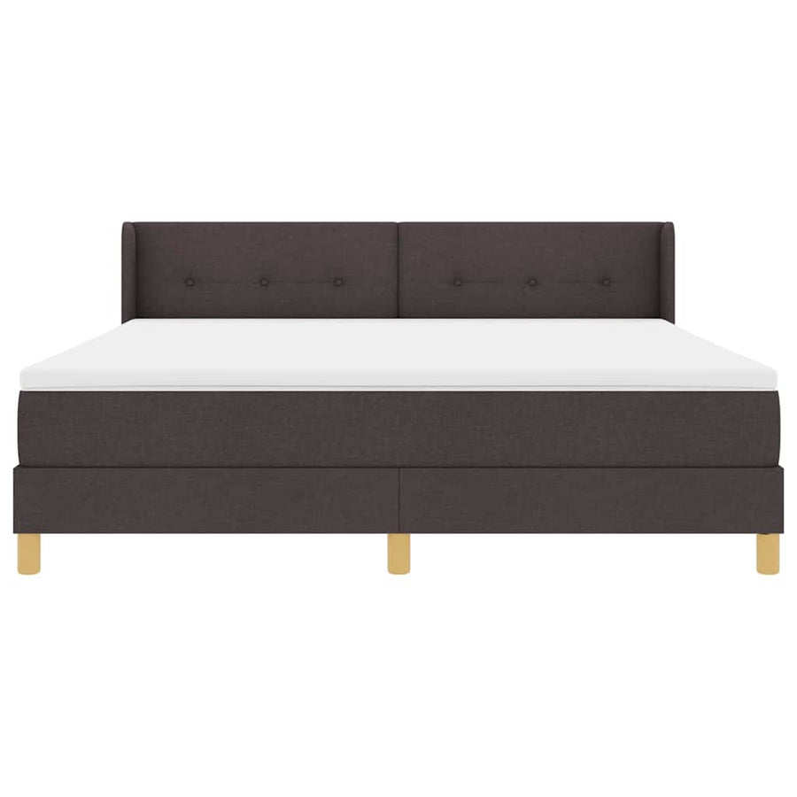 Boxspring bed Donkerbruin en Wit 180 x 200 cm Polyester