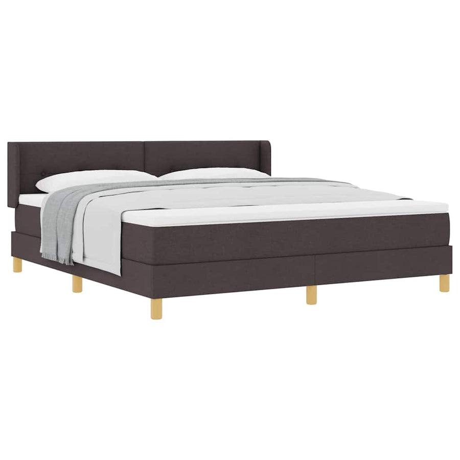 Boxspring bed Donkerbruin en Wit 180 x 200 cm Polyester