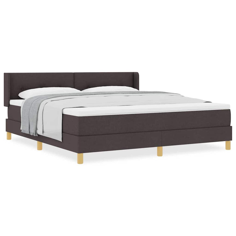Boxspring bed Donkerbruin en Wit 180 x 200 cm Polyester