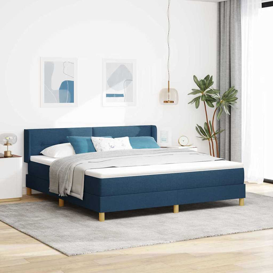 Boxspringbed met matras met hoofdeinde Blauw 180 x 200 cm Stof
