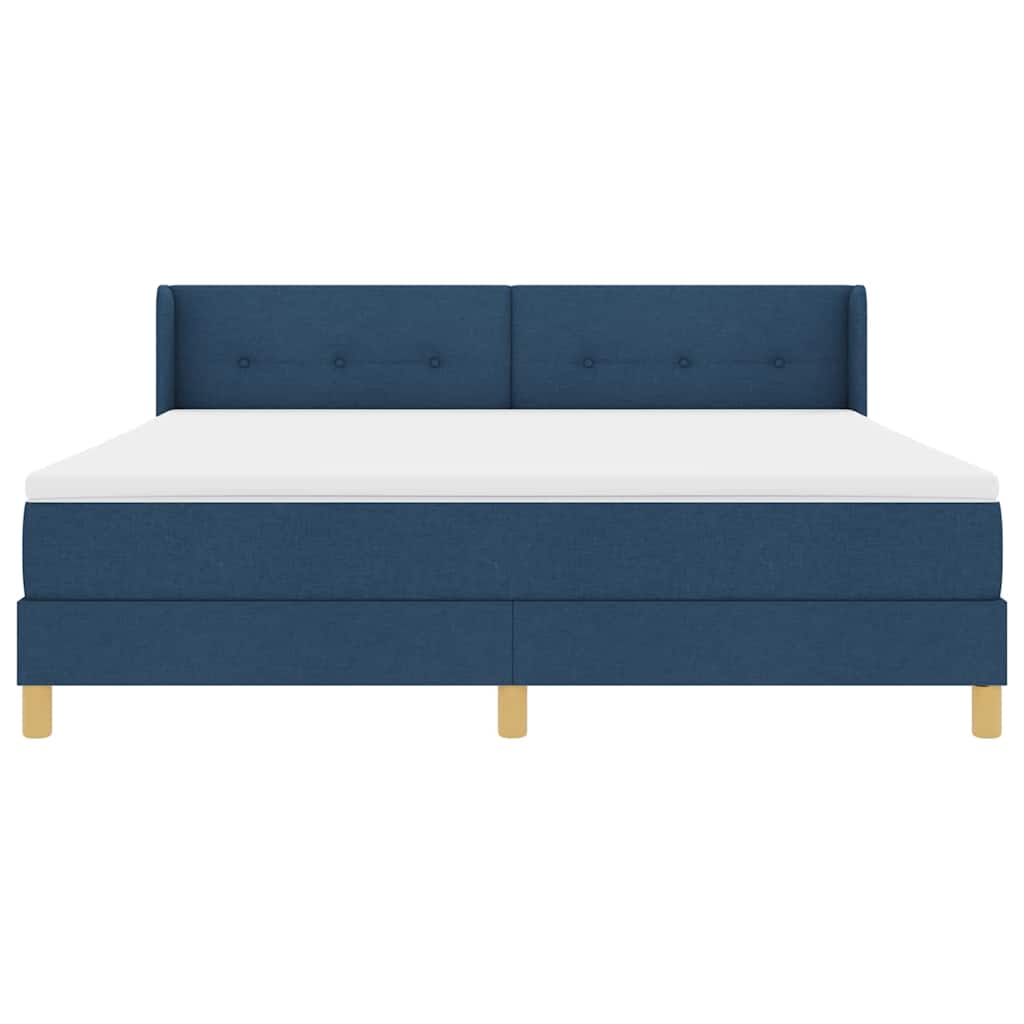 Boxspringbed met matras met hoofdeinde Blauw 180 x 200 cm Stof