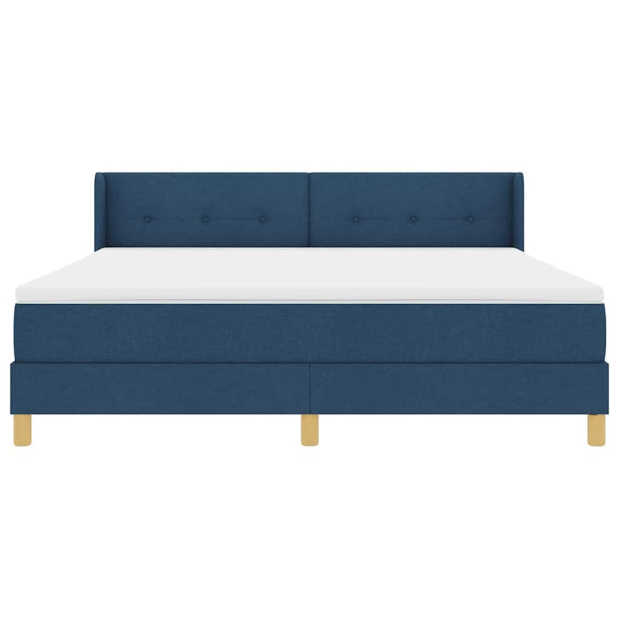 Boxspringbed met matras met hoofdeinde Blauw 180 x 200 cm Stof