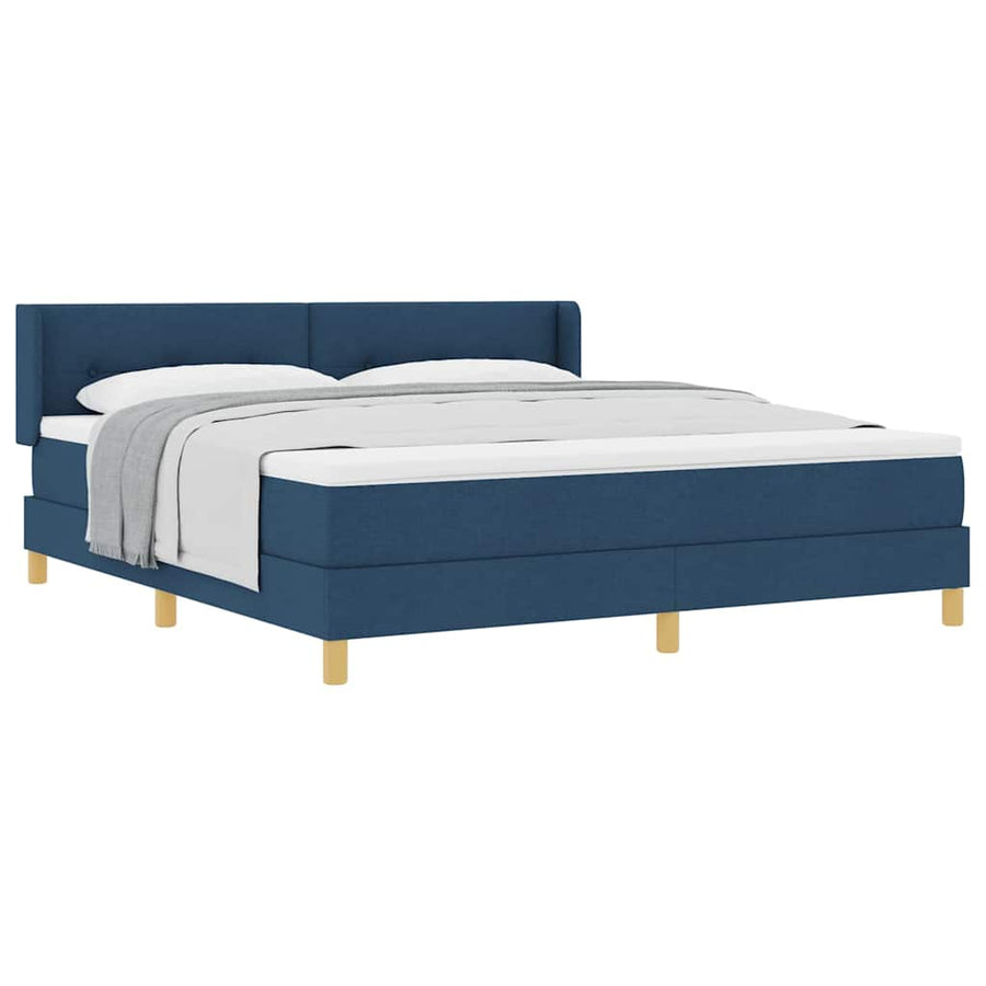 Boxspringbed met matras met hoofdeinde Blauw 180 x 200 cm Stof