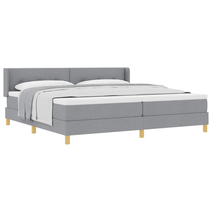 Boxspringbed met hoofdeinde Lichtgrijs 200 x 200 cm Stof