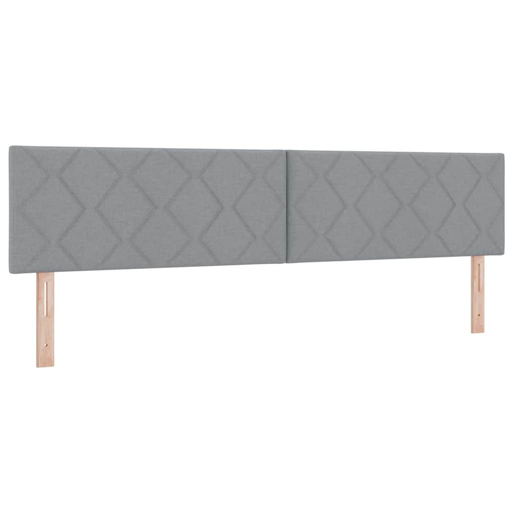 Boxspringbed met hoofdeinde Lichtgrijs 200 x 200 cm Stof