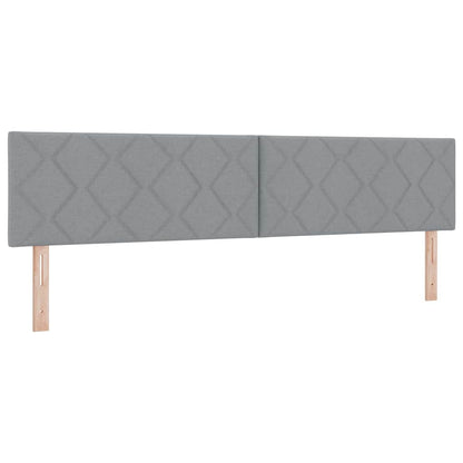 Boxspringbed met hoofdeinde Lichtgrijs 200 x 200 cm Stof