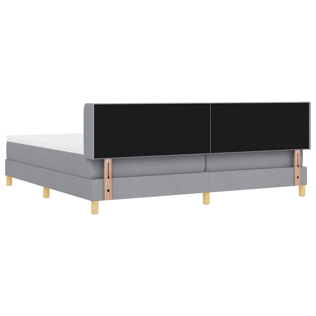 Boxspringbed met hoofdeinde Lichtgrijs 200 x 200 cm Stof