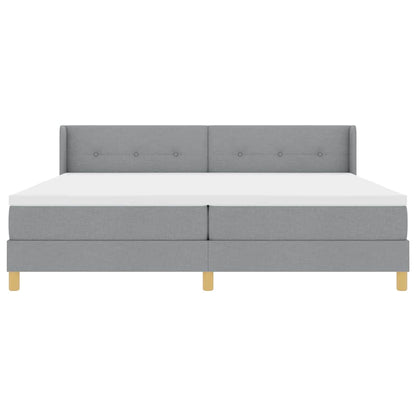 Boxspringbed met hoofdeinde Lichtgrijs 200 x 200 cm Stof