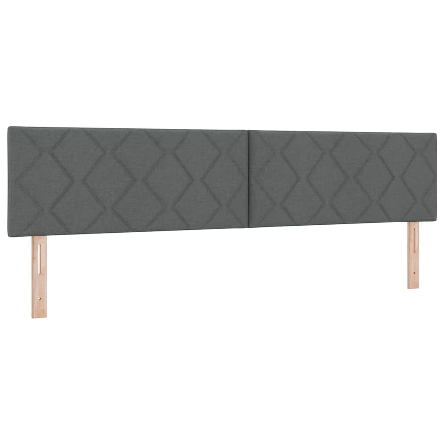 Boxspringbed met hoofdeinde Donkergrijs 200 x 200 cm Stof