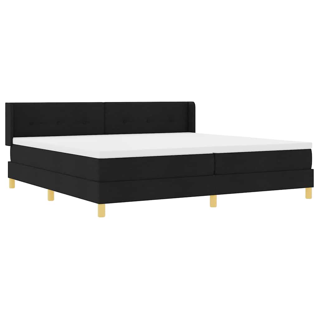 Boxspringbed met hoofdeinde Zwart 200 x 200 cm Stof