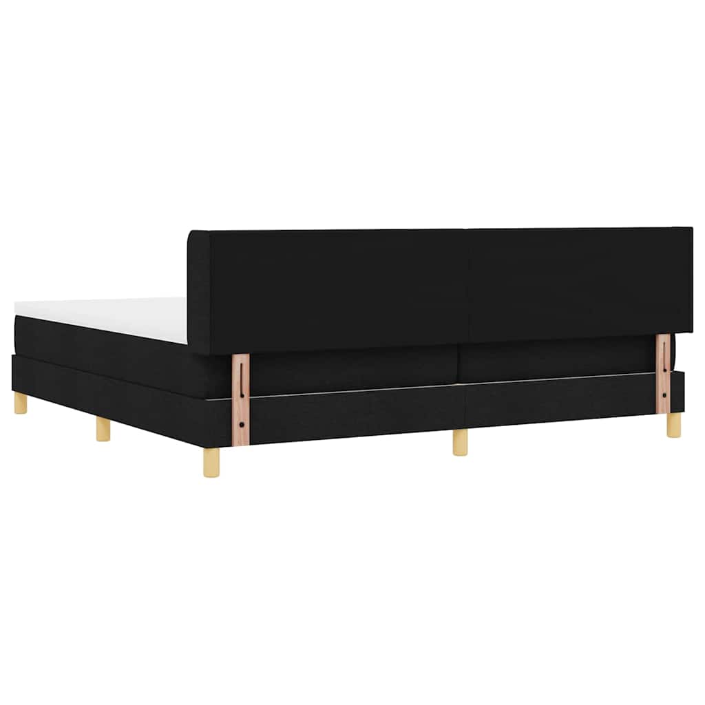 Boxspringbed met hoofdeinde Zwart 200 x 200 cm Stof