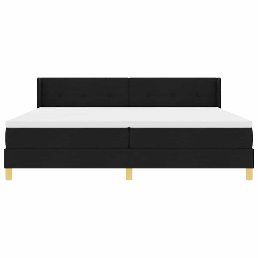 Boxspringbed met hoofdeinde Zwart 200 x 200 cm Stof