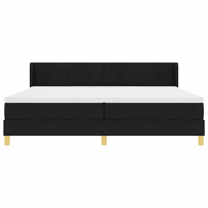 Boxspringbed met hoofdeinde Zwart 200 x 200 cm Stof