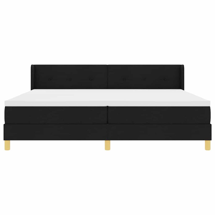 Boxspringbed met hoofdeinde Zwart 200 x 200 cm Stof