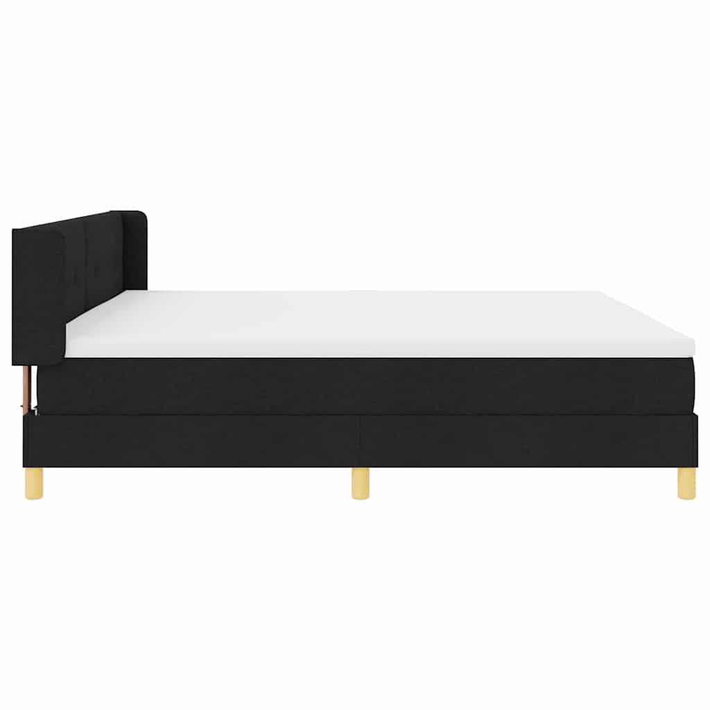 Boxspringbed met hoofdeinde Zwart 200 x 200 cm Stof