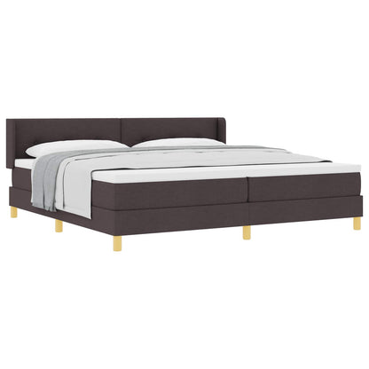 Boxspringbed met hoofdeinde Donkerbruin 200 x 200 cm Stof