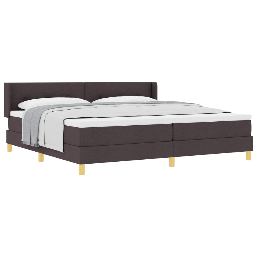 Boxspringbed met hoofdeinde Donkerbruin 200 x 200 cm Stof