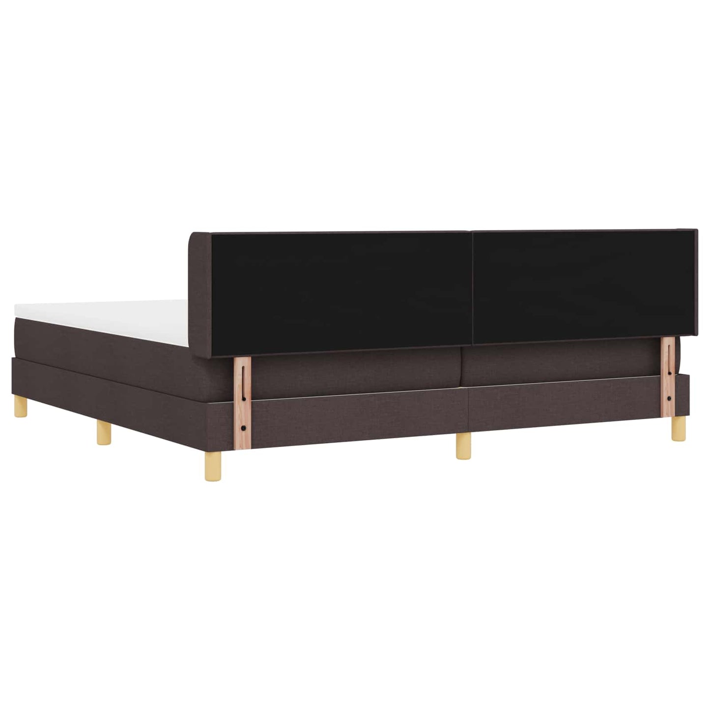 Boxspringbed met hoofdeinde Donkerbruin 200 x 200 cm Stof