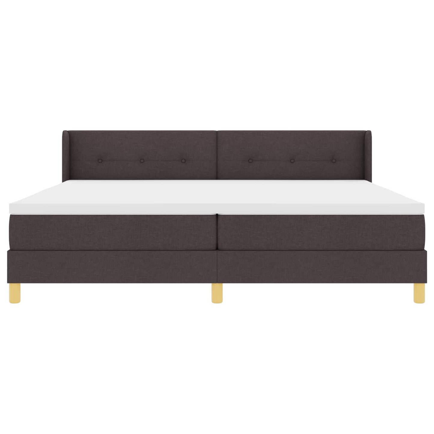 Boxspringbed met hoofdeinde Donkerbruin 200 x 200 cm Stof