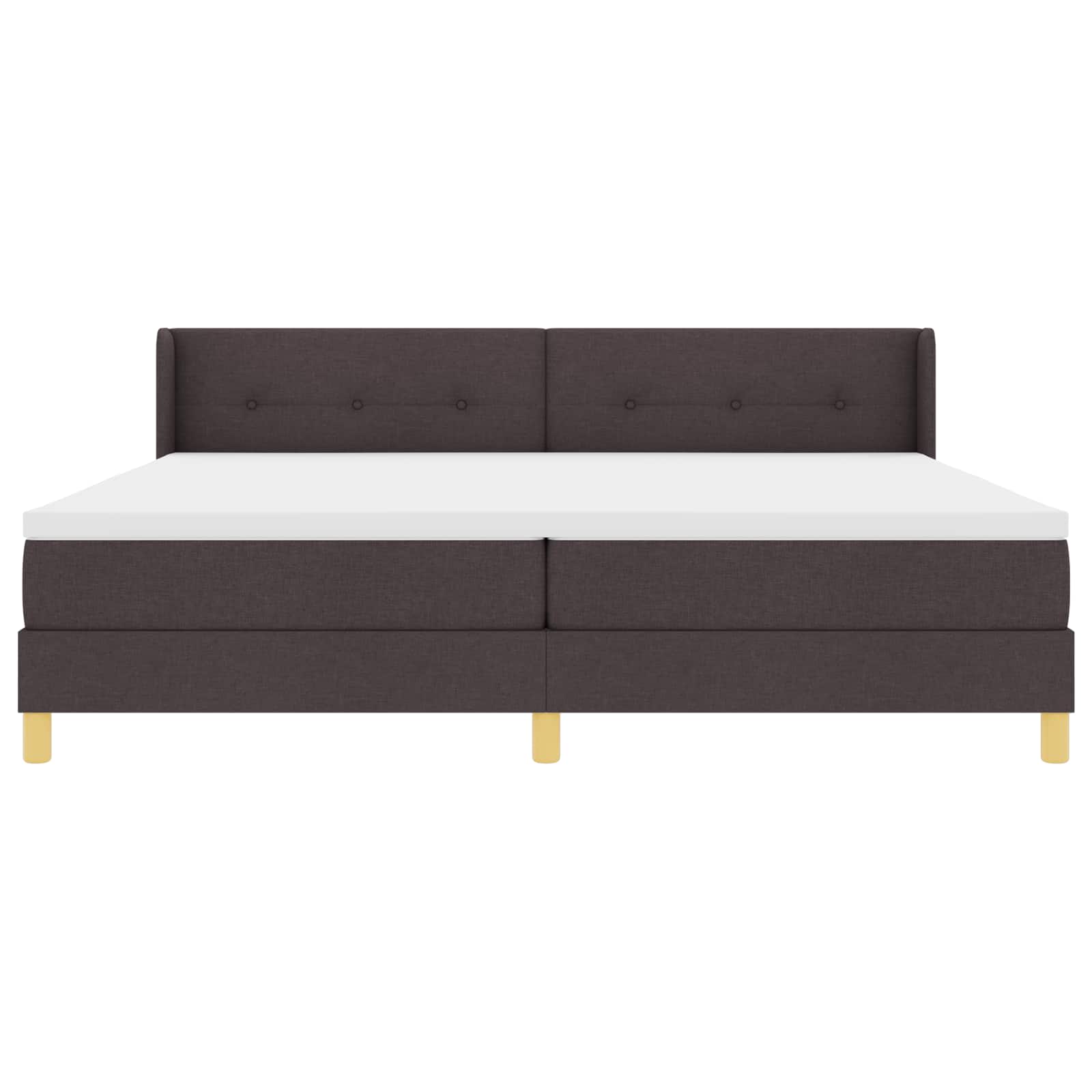 Boxspringbed met hoofdeinde Donkerbruin 200 x 200 cm Stof