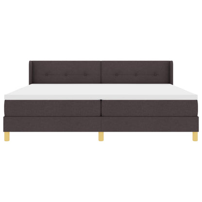 Boxspringbed met hoofdeinde Donkerbruin 200 x 200 cm Stof
