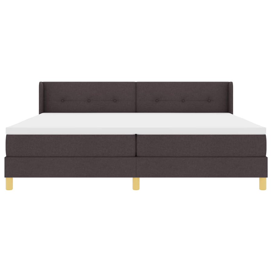 Boxspringbed met hoofdeinde Donkerbruin 200 x 200 cm Stof