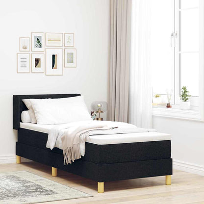 Boxspring bed Zwart en Wit en Zwart 80 x 200 cm Stof