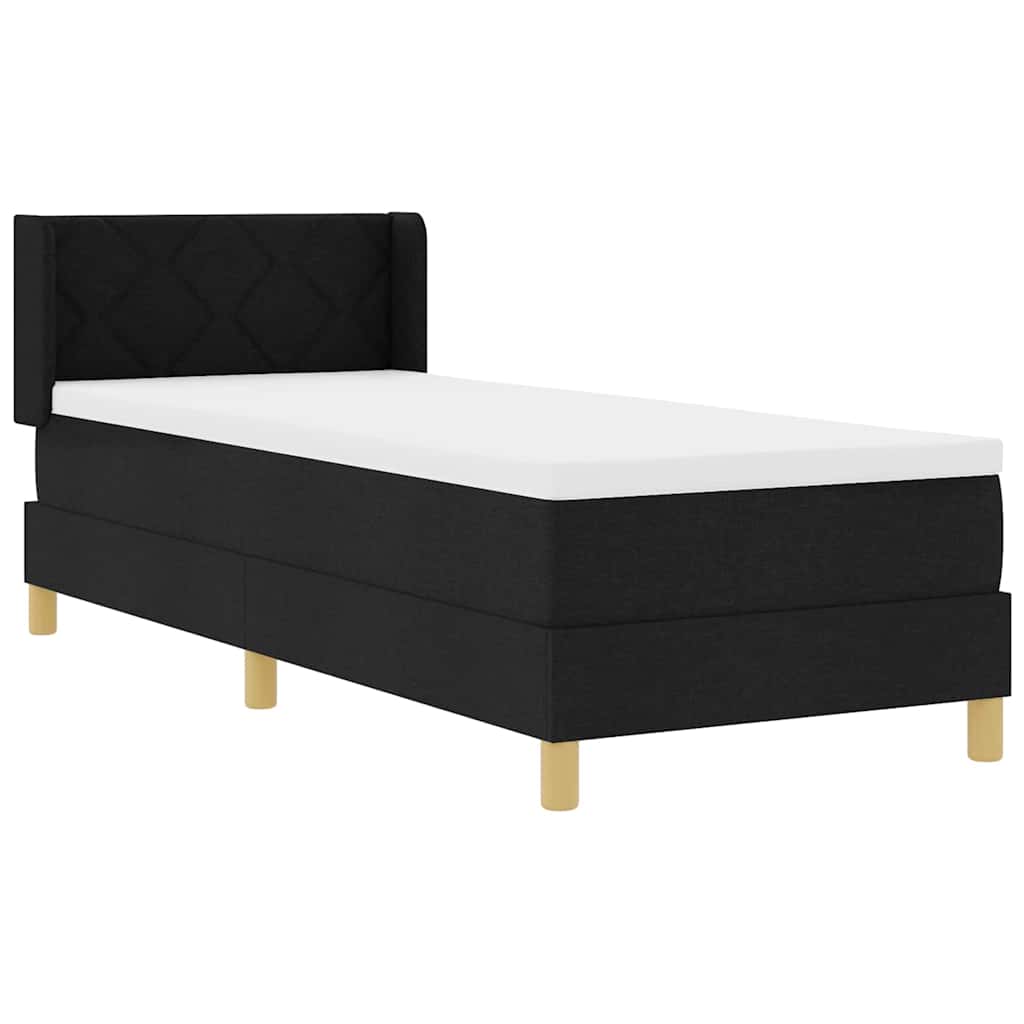Boxspring bed Zwart en Wit en Zwart 80 x 200 cm Stof