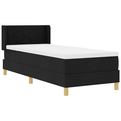 Boxspring bed Zwart en Wit en Zwart 80 x 200 cm Stof