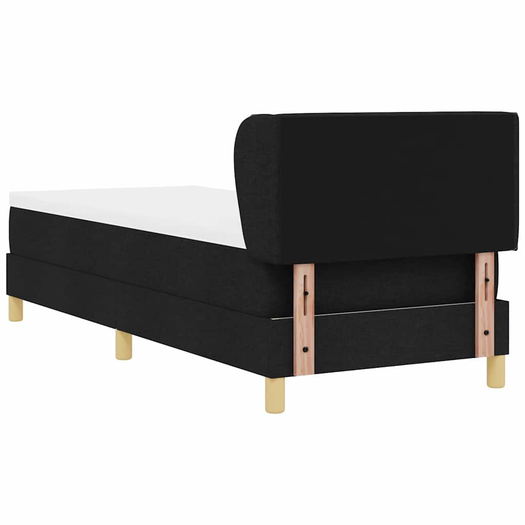 Boxspring bed Zwart en Wit en Zwart 80 x 200 cm Stof