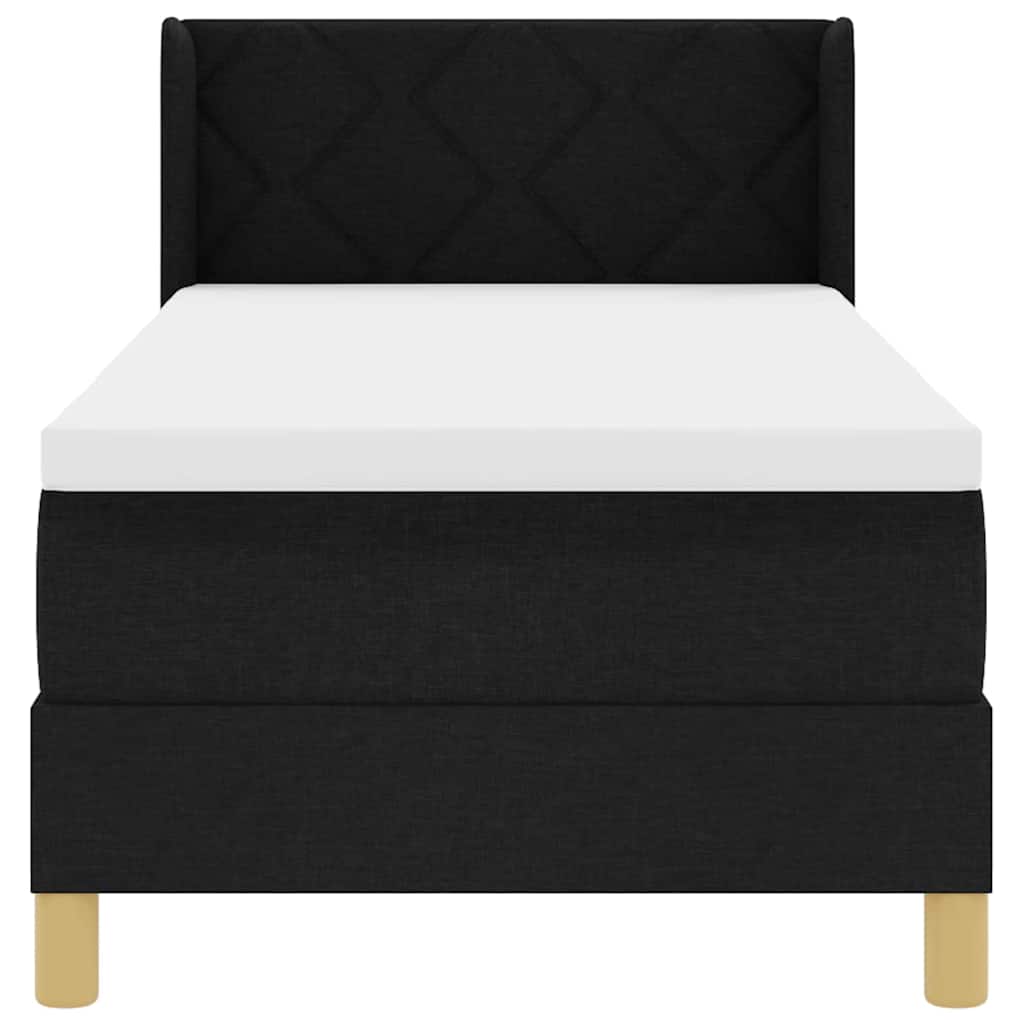 Boxspring bed Zwart en Wit en Zwart 80 x 200 cm Stof