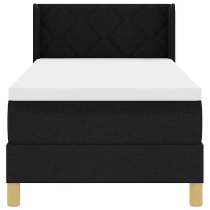 Boxspring bed Zwart en Wit en Zwart 80 x 200 cm Stof