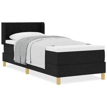Boxspring bed Zwart en Wit en Zwart 80 x 200 cm Stof