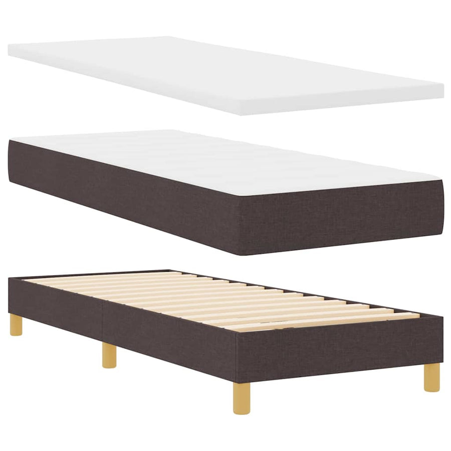 Boxspring bed Donkerbruin en Wit 80 x 200 cm Stof