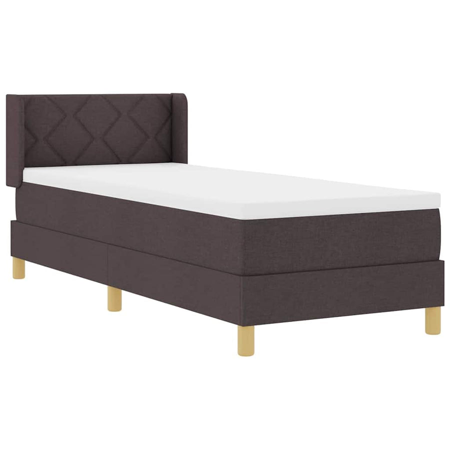 Boxspring bed Donkerbruin en Wit 80 x 200 cm Stof