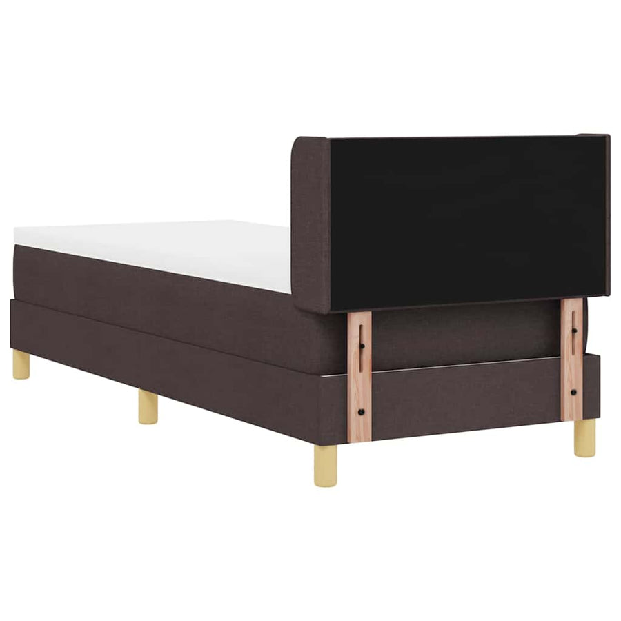 Boxspring bed Donkerbruin en Wit 80 x 200 cm Stof