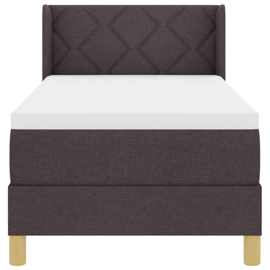 Boxspring bed Donkerbruin en Wit 80 x 200 cm Stof