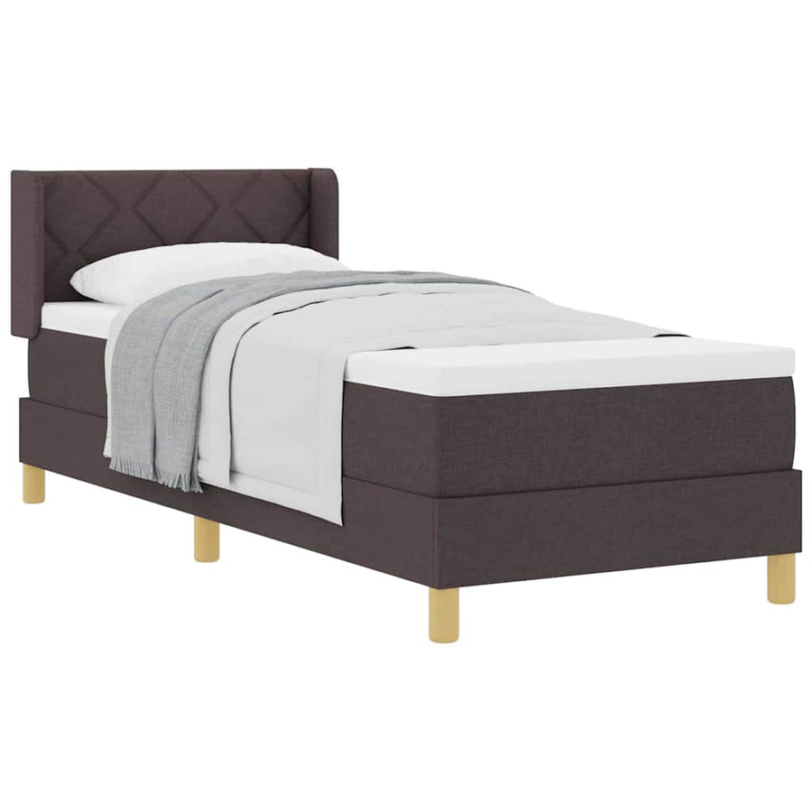 Boxspring bed Donkerbruin en Wit 80 x 200 cm Stof