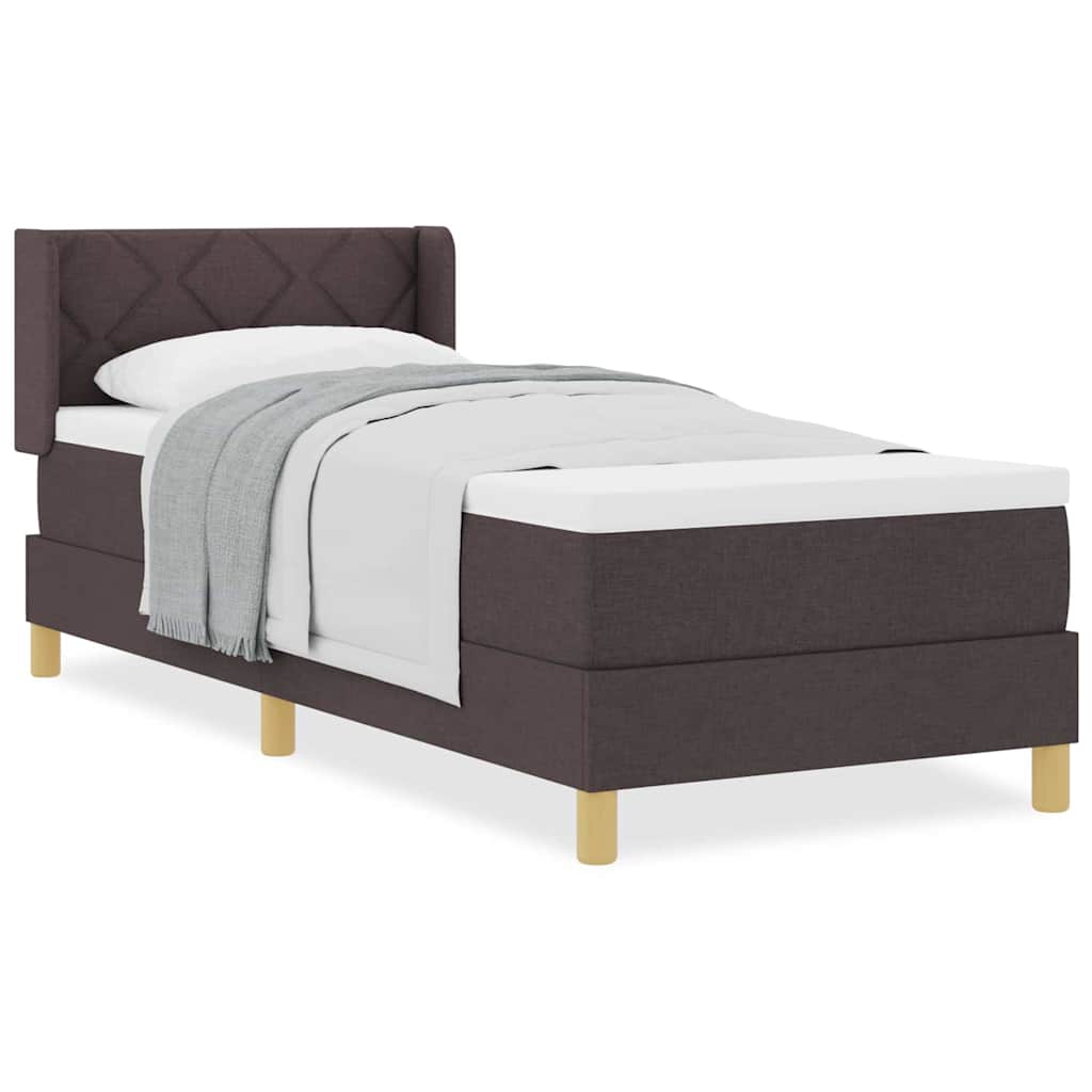 Boxspring bed Donkerbruin en Wit 80 x 200 cm Stof