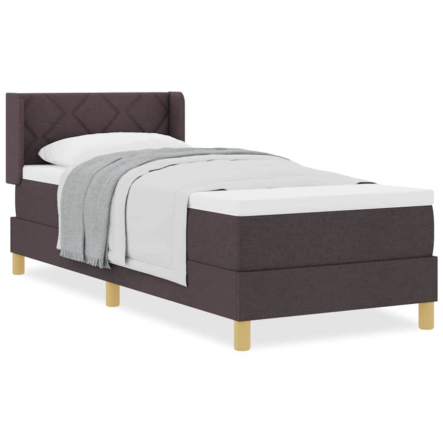 Boxspring bed Donkerbruin en Wit 80 x 200 cm Stof