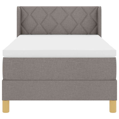 Boxspringbed Met Matras 190 X 90 Cm Polyester Taupe 90 x 190 cm Diamant blokken ontwerp