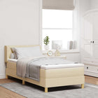 Boxspringbed 190x90 cm crème polyester