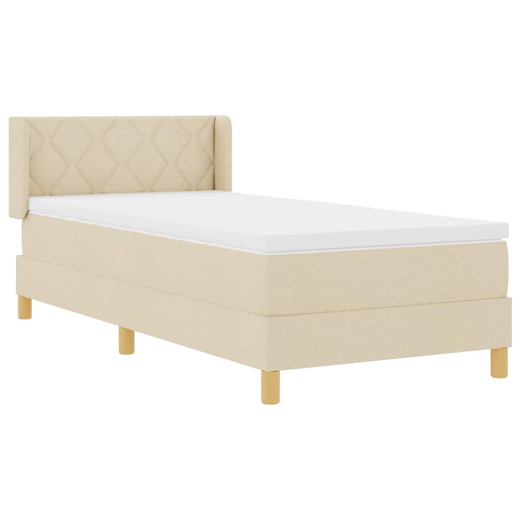 Boxspringbed met matras Crème 190 x 90 cm Polyester