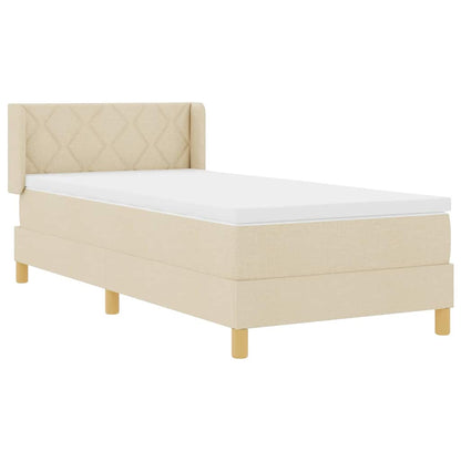 Boxspringbed met matras Crème 190 x 90 cm Polyester