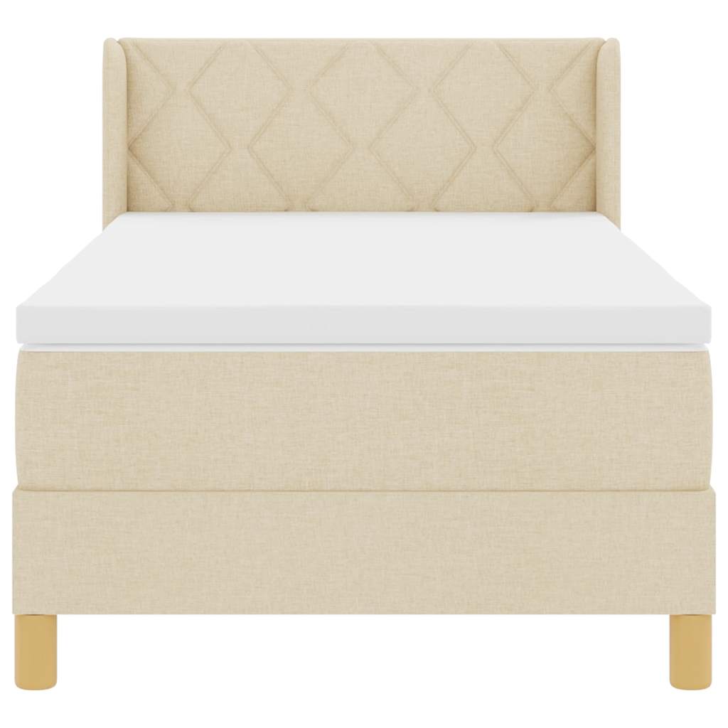 Boxspringbed met matras Crème 190 x 90 cm Polyester