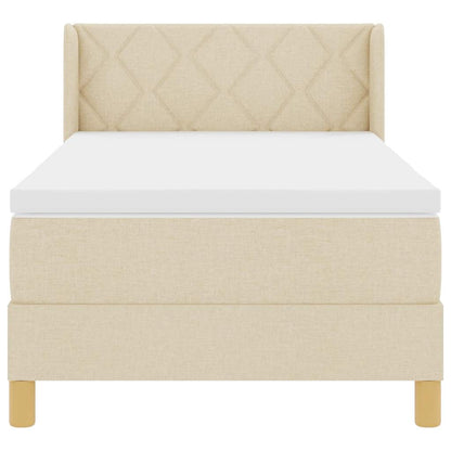 Boxspringbed met matras Crème 190 x 90 cm Polyester