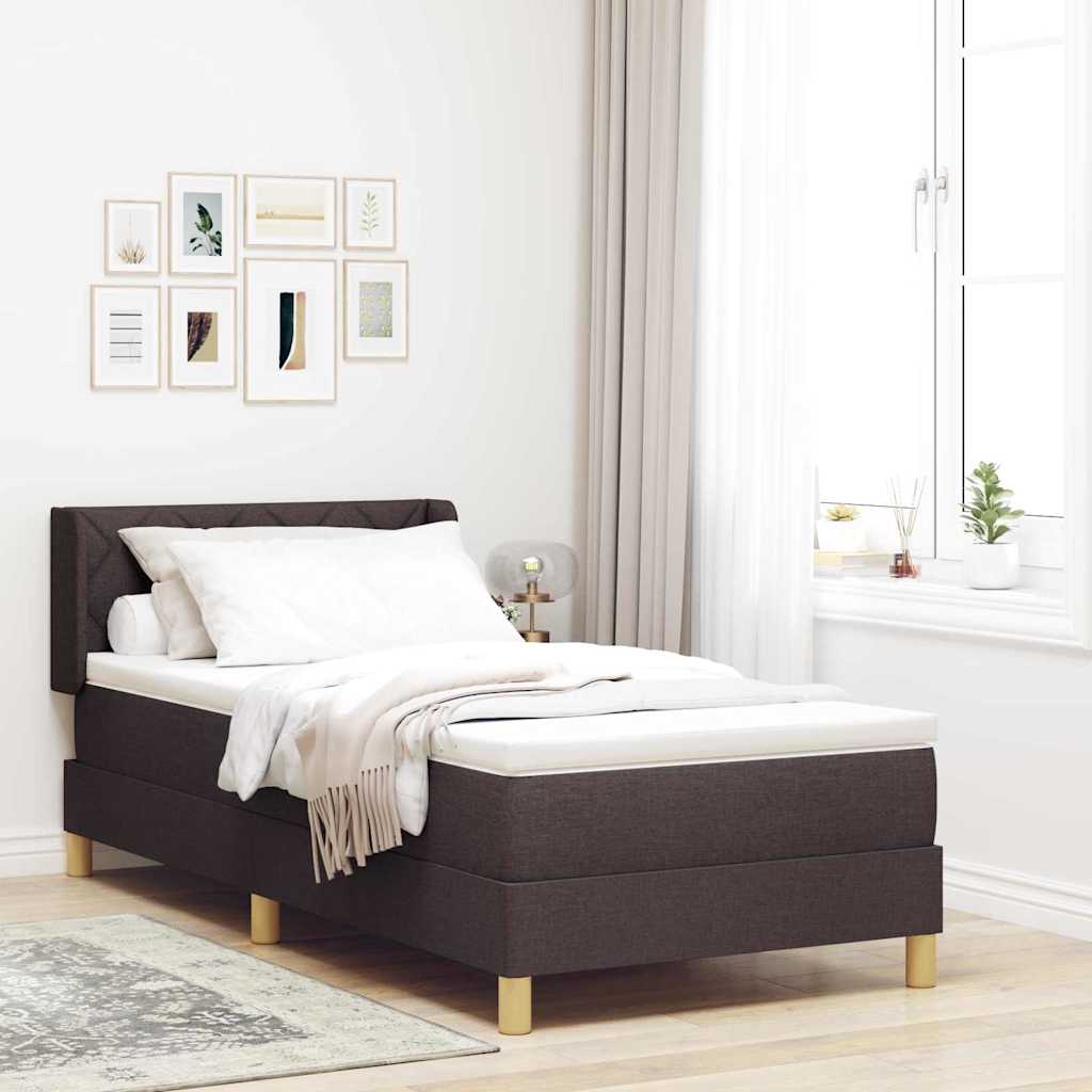 Boxspring bed Anders met hoofdeinde Donkerbruin 90 x 200 cm Hout