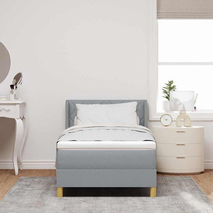Boxspringbed met matras Lichtgrijs 200 x 100 cm Stof
